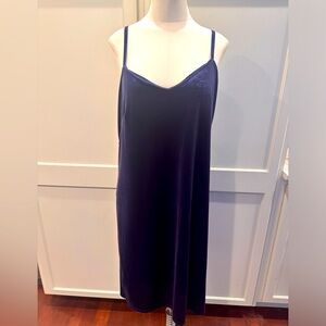 White House Black Market Navy Blue velvet slip dress